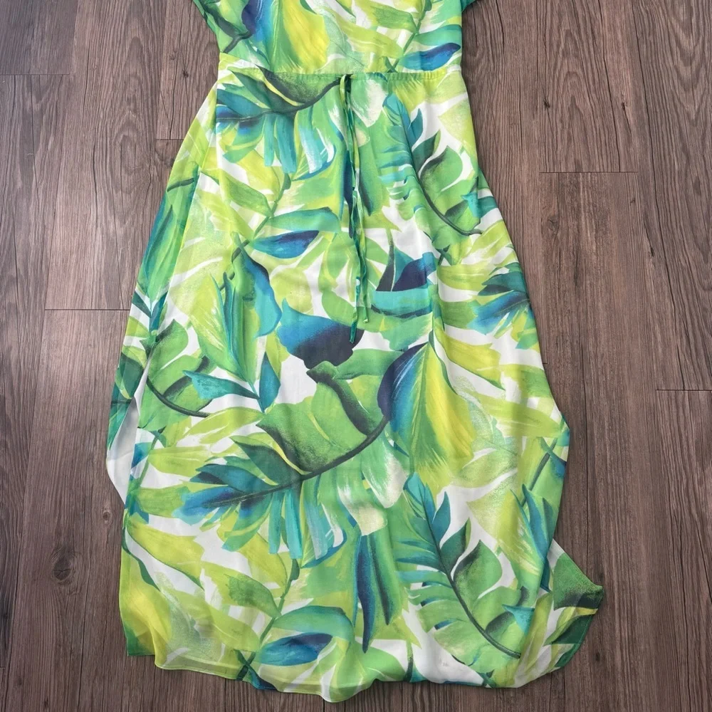 NWT WHBM Tropical Caftan Maxi Dress Medium - Picture 4 of 6